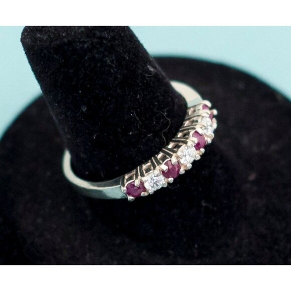 Vintage Sterling Silver Gemstone Ring Size 8 E20 - Picture 2 of 3